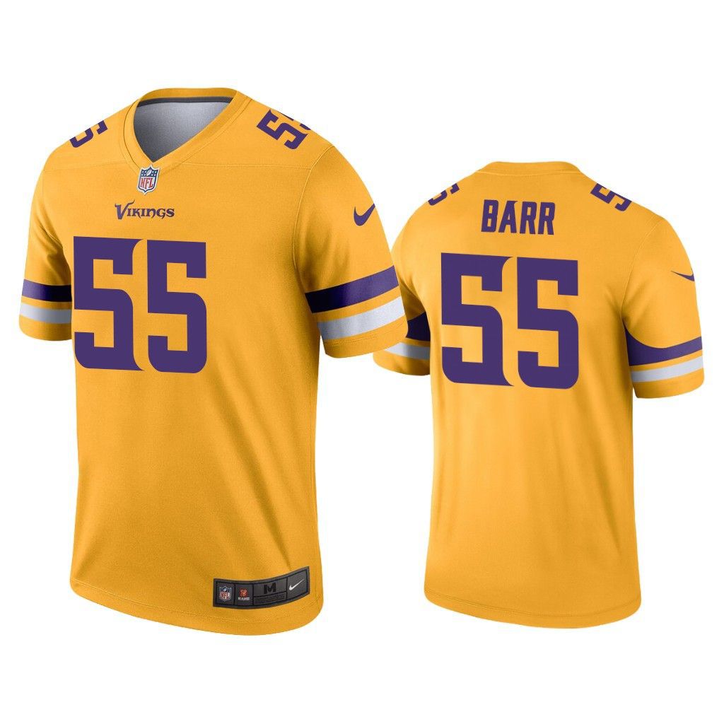 Men Minnesota Vikings #55 Anthony Barr Nike Gold Inverted Legend NFL Jersey